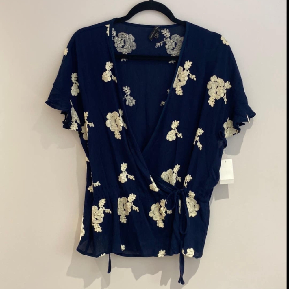 Saks Fifth Avenue Wrap Floral Blouse